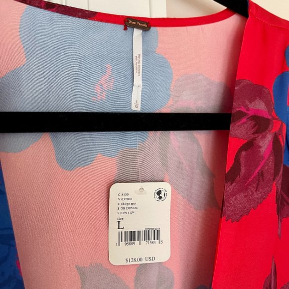 *NWT* Free People Cassie Mini Dress in Cherry Combo - Picture 7 of 7